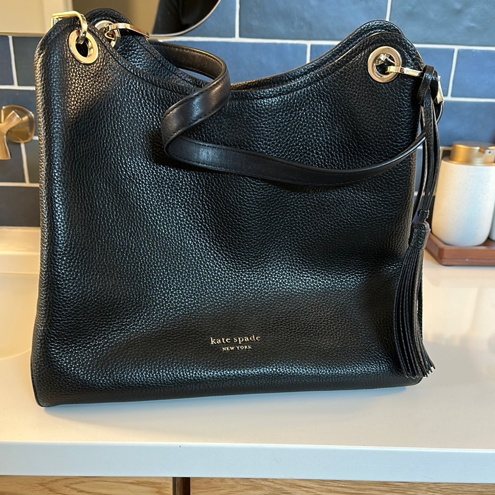 Kate Spade Black Leather Tote Bag